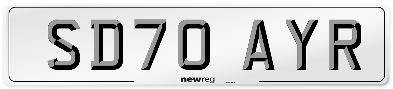 SD70 AYR Number Plate from New Reg